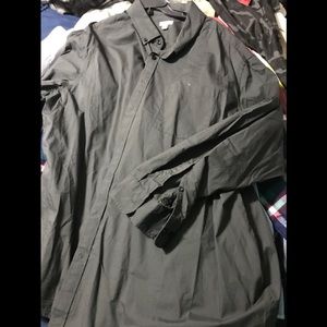 Grey stretch Big Men’s Dress Shirt